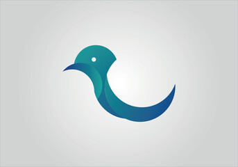 Modern Bird logo template with line art style. Creative abstract bird logo collection.