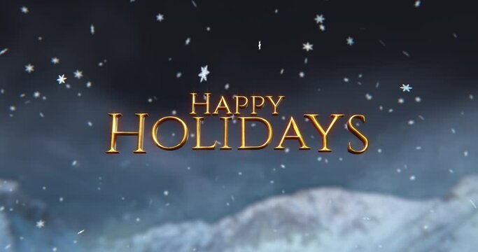 Happy Holidays Title in a 3D animation
