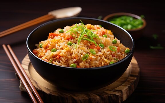 Chahan is the name for Japanese fried rice dishes consisting of cooked rice that is stir-fried with eggs, sauces, and vegetables such as peas, green onions, and carrots