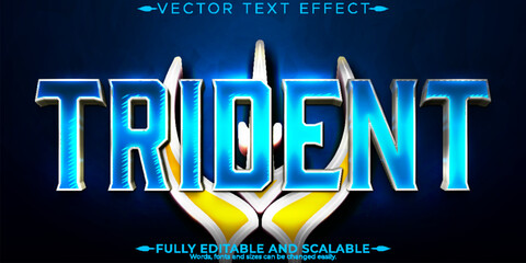 Trident text effect, editable poseidon and mythology text style
