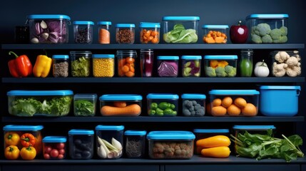 Plastic containers with vegetables