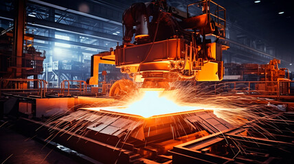 photo Manufacture of steel and metal products: Manufacture of steel and metal products, production work. Generative AI