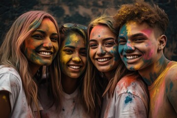 Fototapeta premium A group of young friends having fun