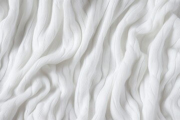 Viscose yarn knitted wool fabric with crumpled texture in white Abstract wrinkled jersey backdrop - obrazy, fototapety, plakaty