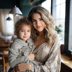 Mother and child do household chores together, creating coziness together with the toddler. Child development at home. Hobbies and passion