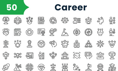 Set of outline career icons. Vector icons collection for web design, mobile apps, infographics and ui