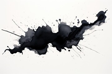 Watercolor style splatters of black ink