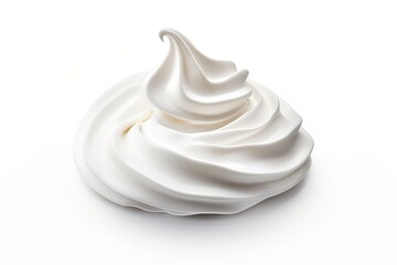 Whipped cream on a white background