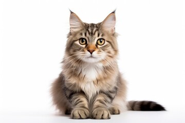 Fototapeta premium White background cat sitting