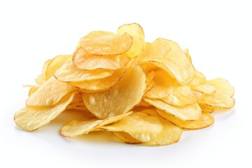 White background with potato chips