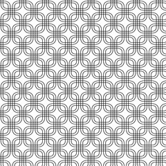 black line interlocking squares vector lattice seamless background pattern