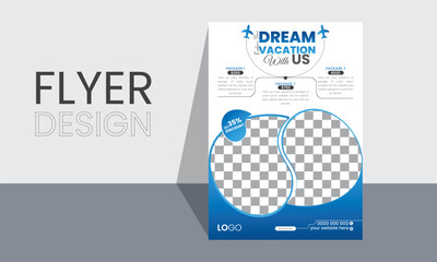 Flyer design template travel corporate educational flyer brochure vector design