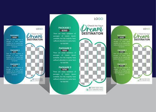 Flyer design template travel corporate educational flyer brochure vector design