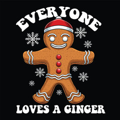 Gingerbread christmas t shirt design vector illustration for your company or brand