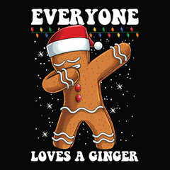 Gingerbread dabbing dance christmas t shirt design vector illustration for your company or brand