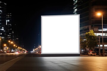 Billboard for advertising at night in the city