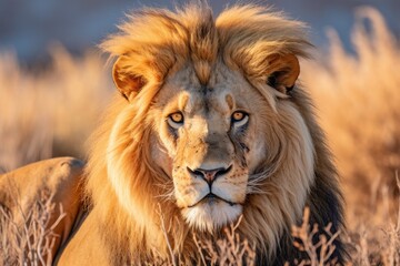 Fototapeta premium male lion in the wild