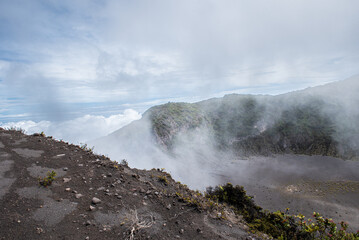 The Irazu volcano, Costa Rica, and its three craters