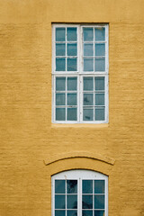 windows of an old brick stone factory