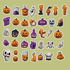 Halloween sticker pack Digital stickers pack stickers iPad Stickers Good notes Stickers OneNote Stickers PNG Stickers Sticker download EPS
