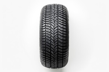 Winter car tire on white background