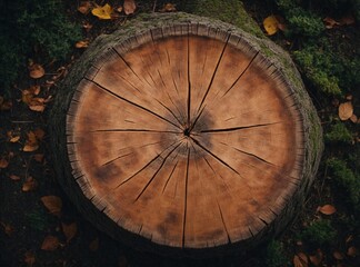 Natural Patterns: Detailed Tree Stump Texture
