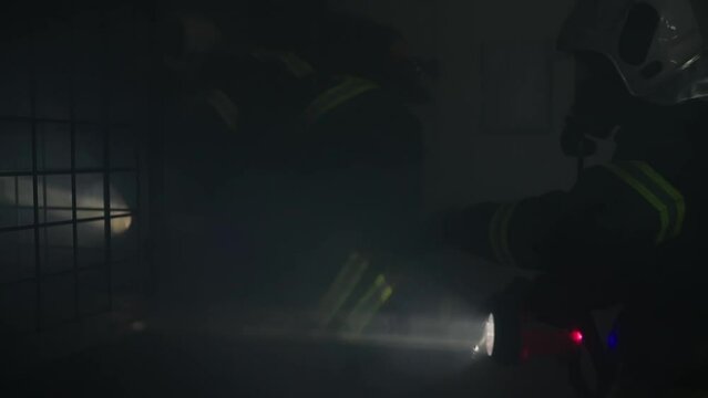 Teaching a team of professional firemen in the unit.