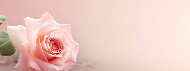 Fototapeta na wymiar Colorful background with beautiful rose flowers, With copy text space. Wide long screen for advertising and banners. Generative AI