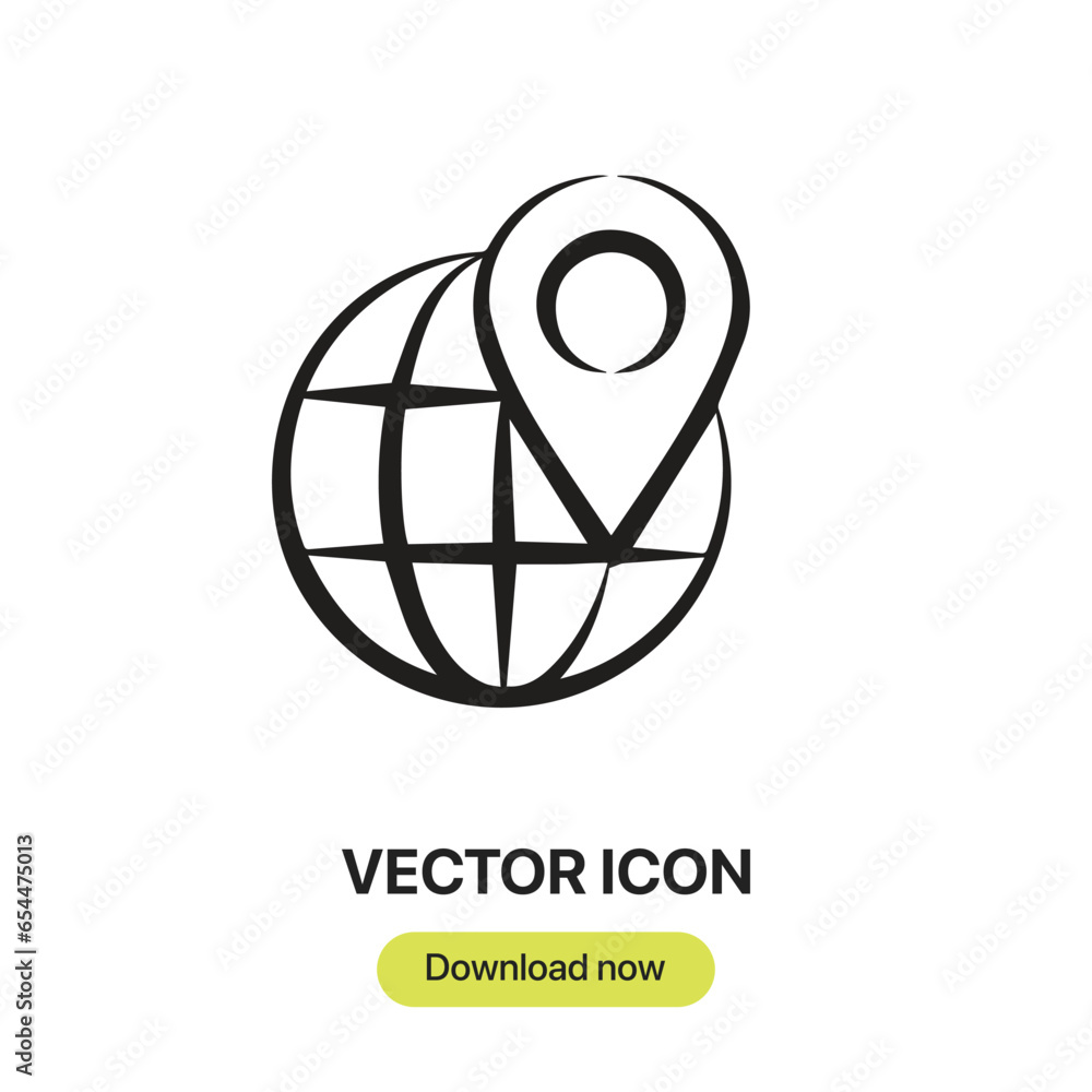 Poster location icon vector. linear-style sign for mobile concept and web design. location symbol illustrat