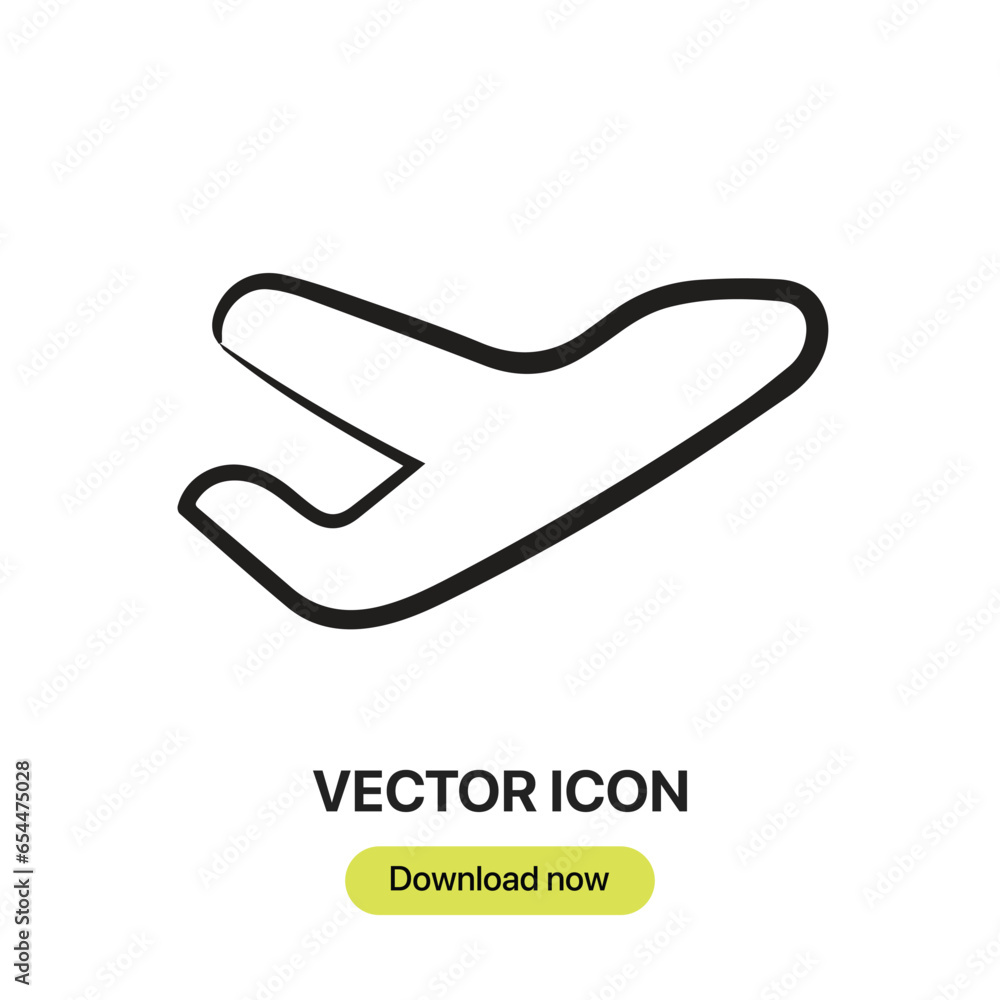 Poster aeroplane icon vector. linear-style sign for mobile concept and web design. aeroplane symbol illustr