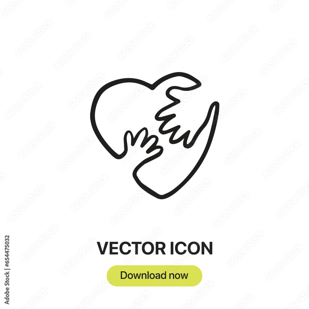 Poster heart icon vector. linear-style sign for mobile concept and web design. heart symbol illustration. p
