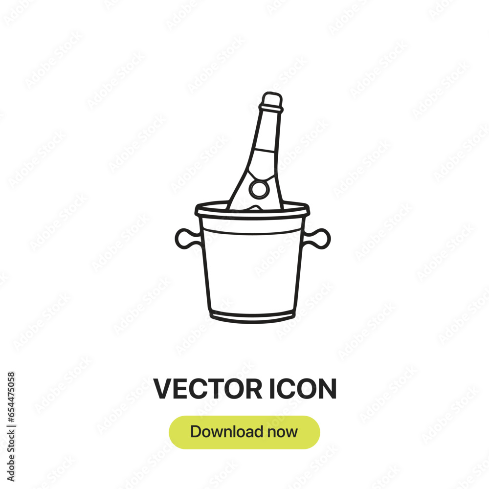 Poster champagne icon vector. linear-style sign for mobile concept and web design. champagne symbol illustr