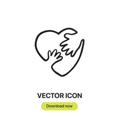 Heart icon vector. Linear-style sign for mobile concept and web design. Heart symbol illustration. Pixel vector graphics - Vector.
