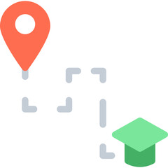 Route icon on transparent background