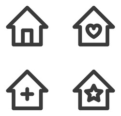 Home icon vector. Simple house symbol. Homepage sign for web site or app. 