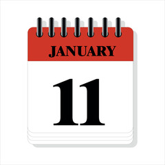 January 11 calendar date design