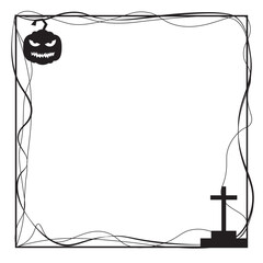 Halloween frames set with silhouettes of pumpkins