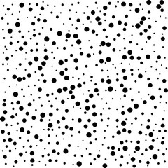 Chaotically placed black circles on a white background. Abstract vector background. Eps 10