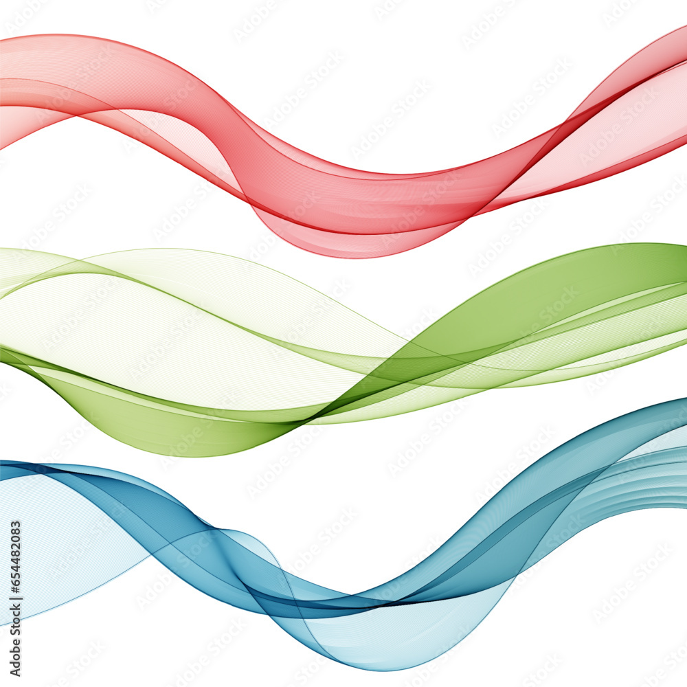 Aufkleber set of colored waves. abstract vector set. decor elements. eps 10