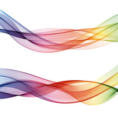 Set of colored waves. Abstract vector graphics. Eps 10