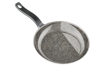 Frypan with Granite Inner Coating, 3D rendering isolated on transparent background