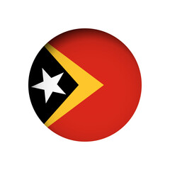 East Timor flag - behind the cut circle paper hole with inner shadow.