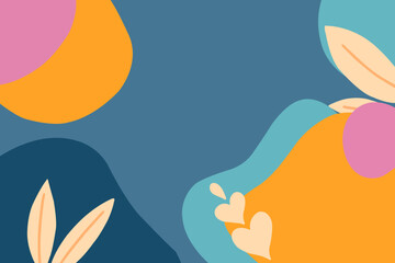 Colorful abstract background drawing art minimalist style vector