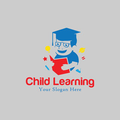 child learning center logo design vector