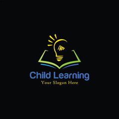 child learning center logo design vector