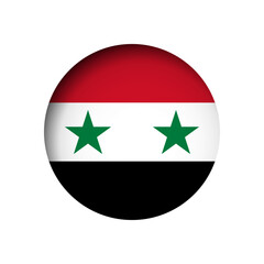 Syria flag - behind the cut circle paper hole with inner shadow.