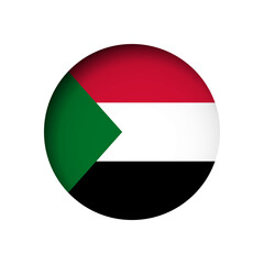 Sudan flag - behind the cut circle paper hole with inner shadow.
