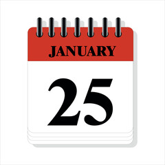 January 25 calendar date design