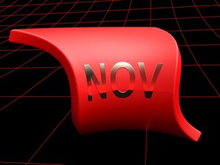 Red waving flag as an icon for november