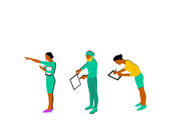 Obraz premium Vector illustration of productive women